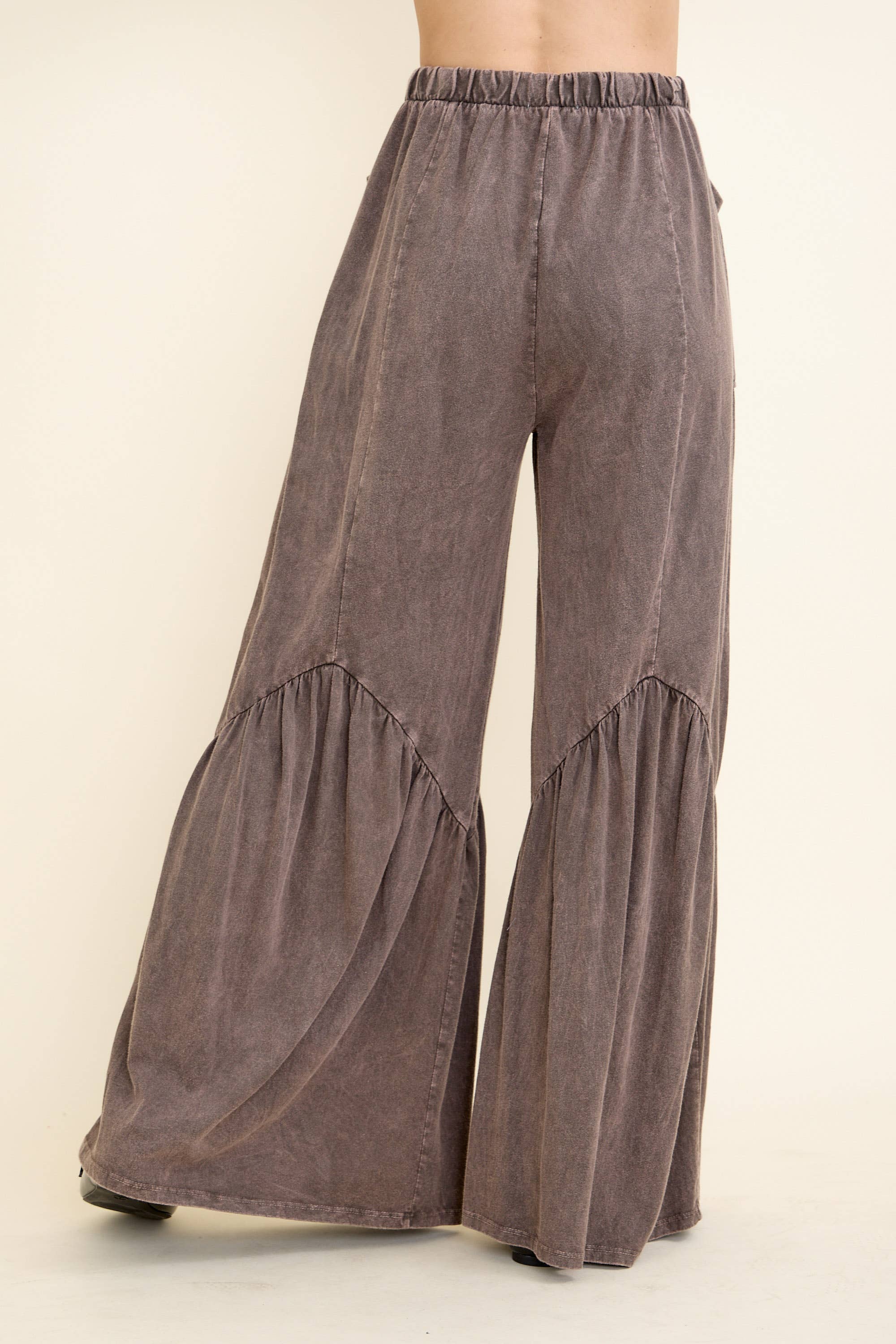 Mineral Washed Pocket Wide Flare Pants | Southern Jewells Boutique